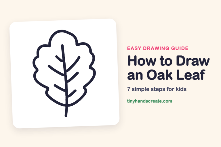How to Draw an Oak Leaf: easy drawing guide for kids
