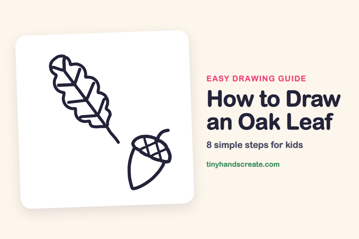 How to Draw an Oak Leaf: easy drawing guide for kids
