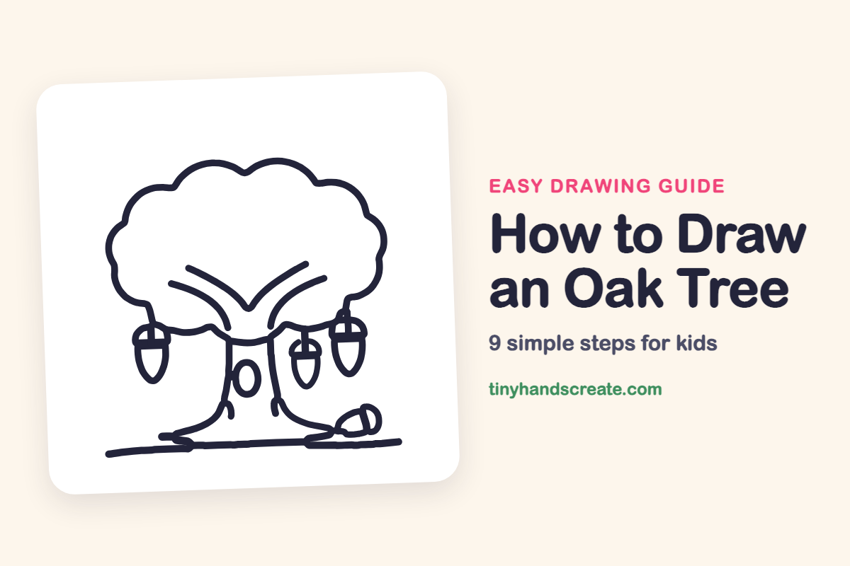 How to Draw an Oak Tree: easy drawing guide for kids