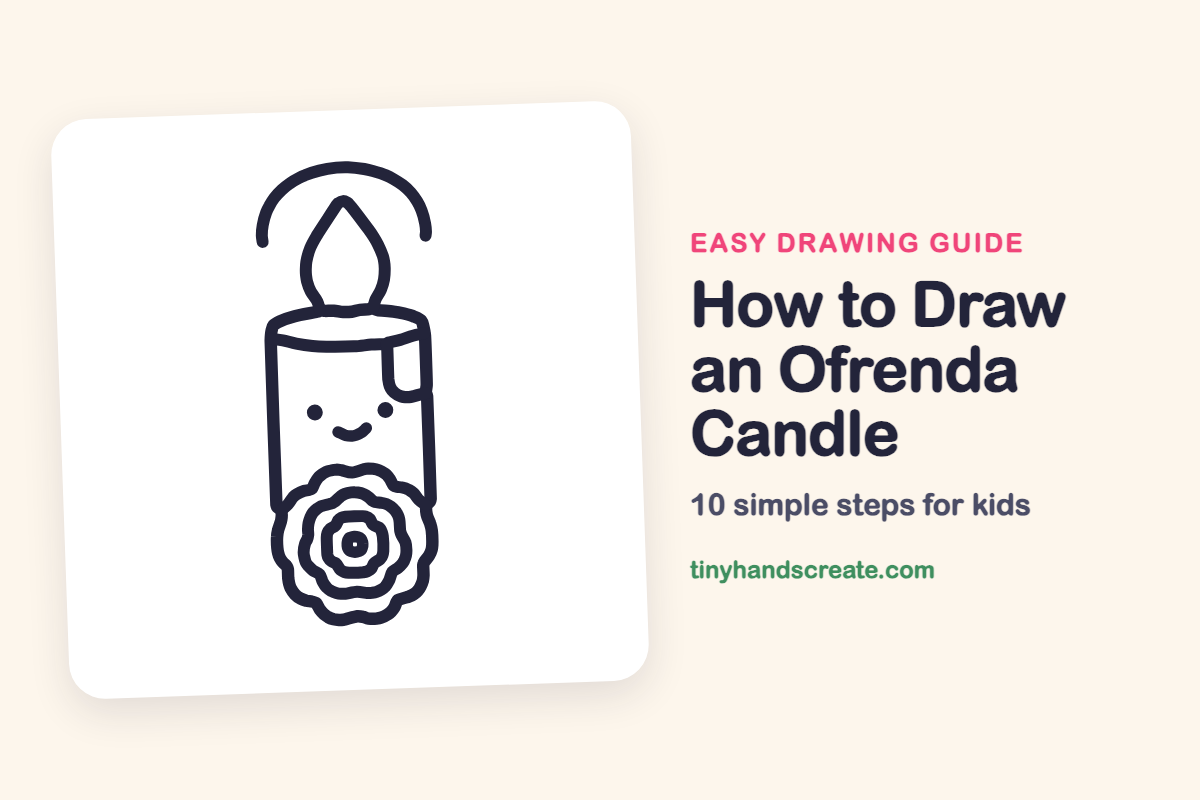 How to Draw an Ofrenda Candle: easy drawing guide for kids