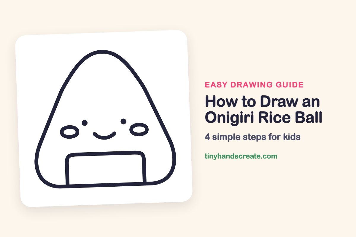 How to Draw an Onigiri Rice Ball: easy drawing guide for kids
