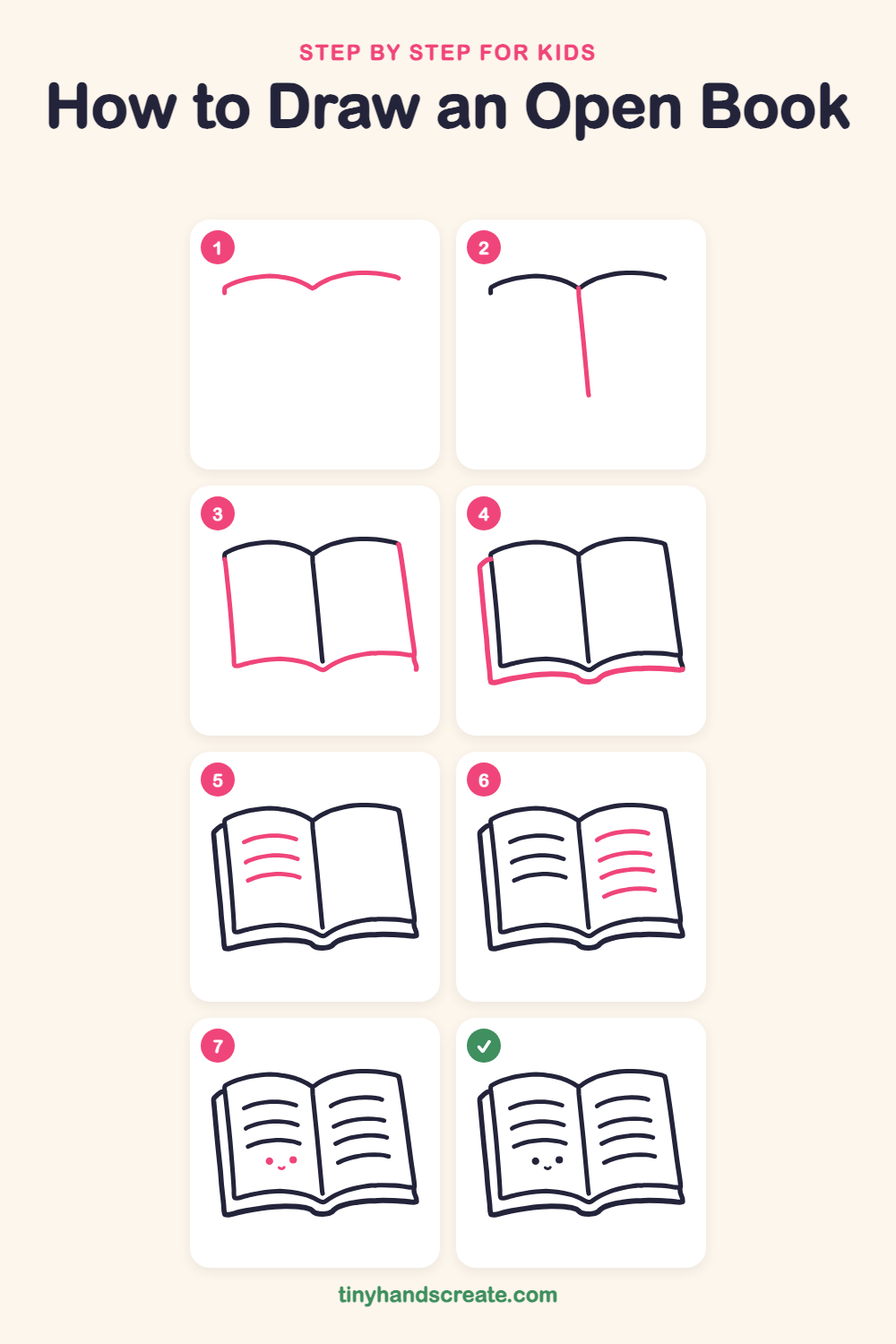 How to draw an open book step by step for kids