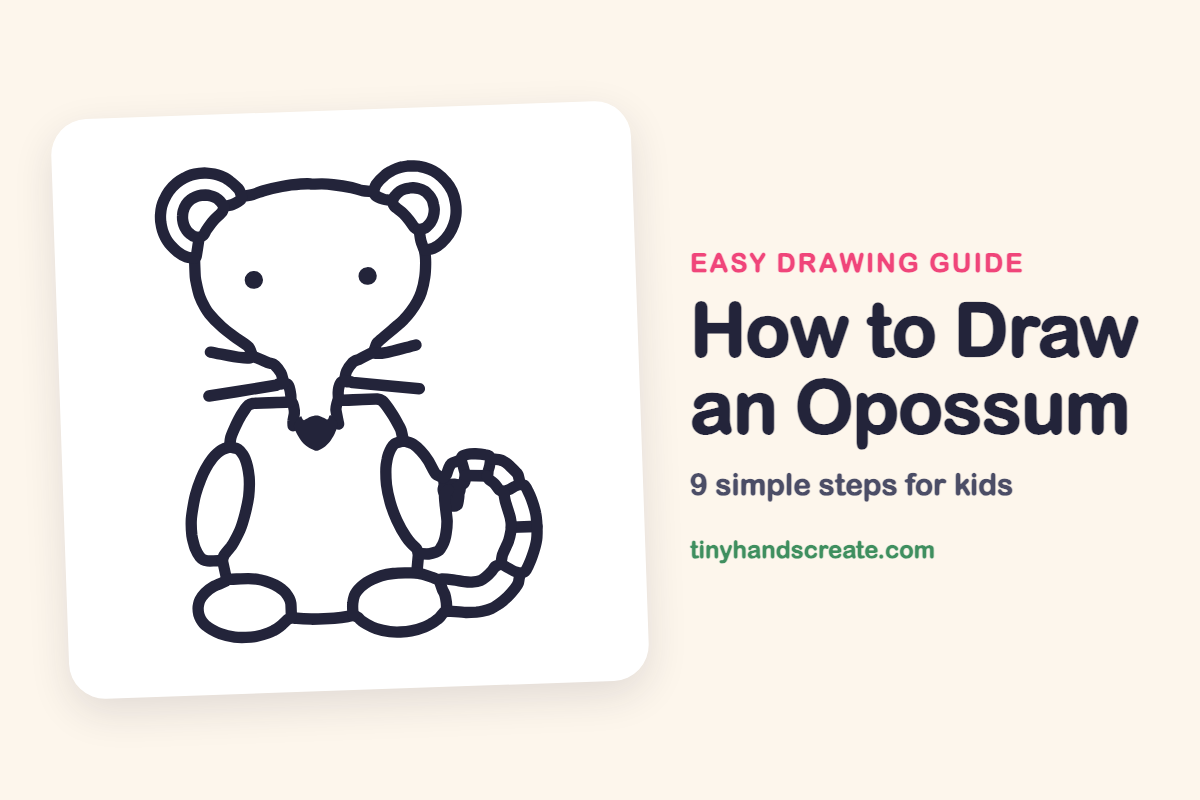 How to Draw an Opossum: easy drawing guide for kids