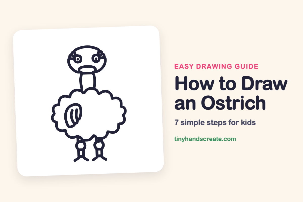How to Draw an Ostrich: easy drawing guide for kids