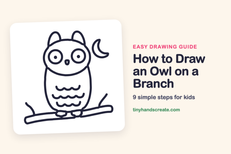 How to Draw an Owl on a Branch: easy drawing guide for kids