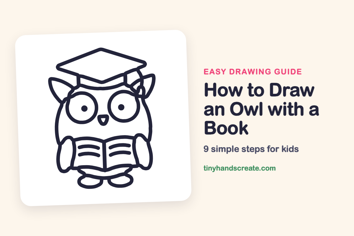 How to Draw an Owl with a Book: easy drawing guide for kids