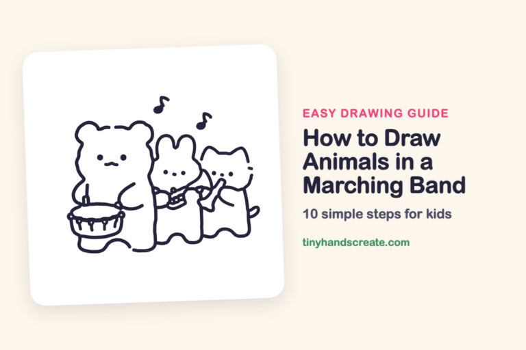 How to Draw Animals in a Marching Band: easy drawing guide for kids