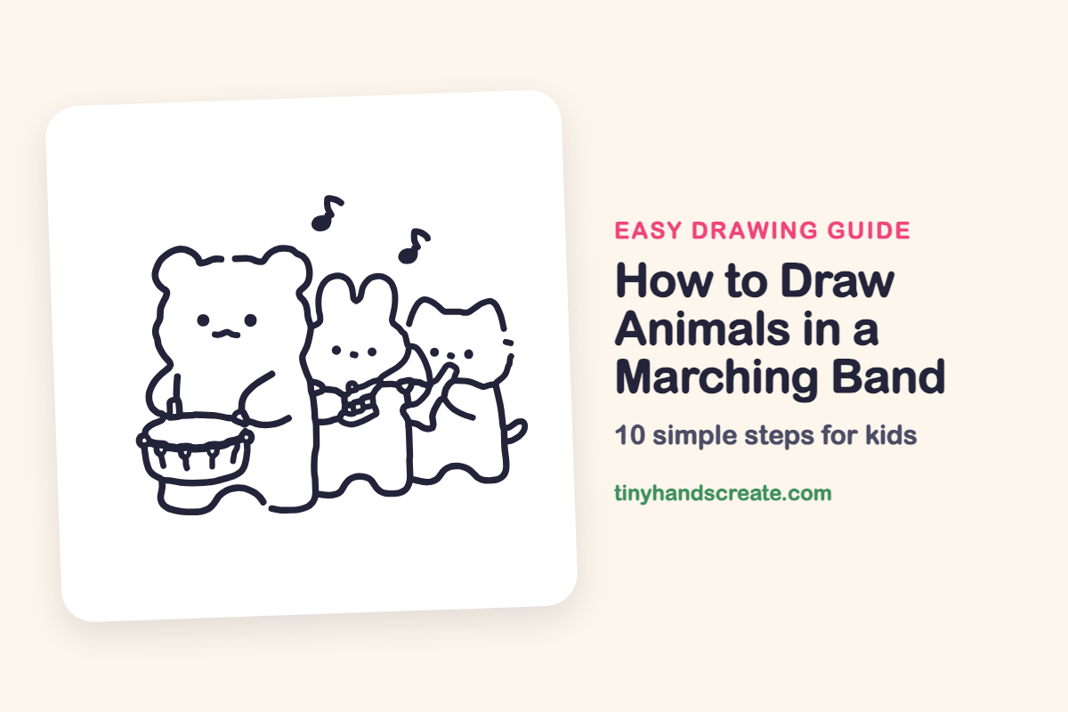 How to Draw Animals in a Marching Band: easy drawing guide for kids