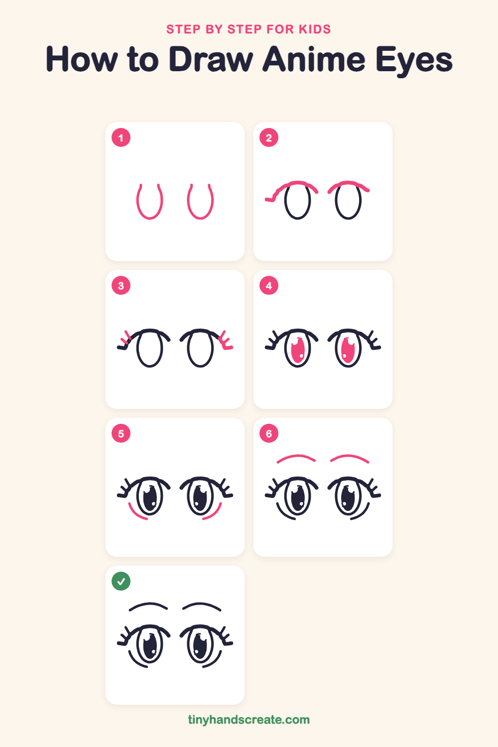 How to draw anime eyes step by step for kids