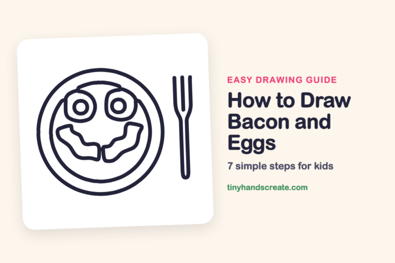 How to Draw Bacon and Eggs step by step