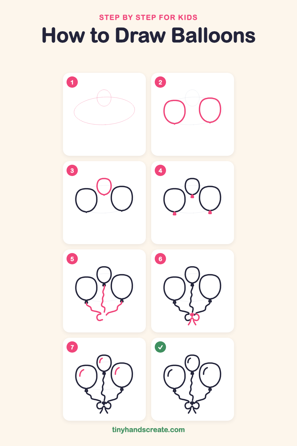 How to draw balloons step by step for kids