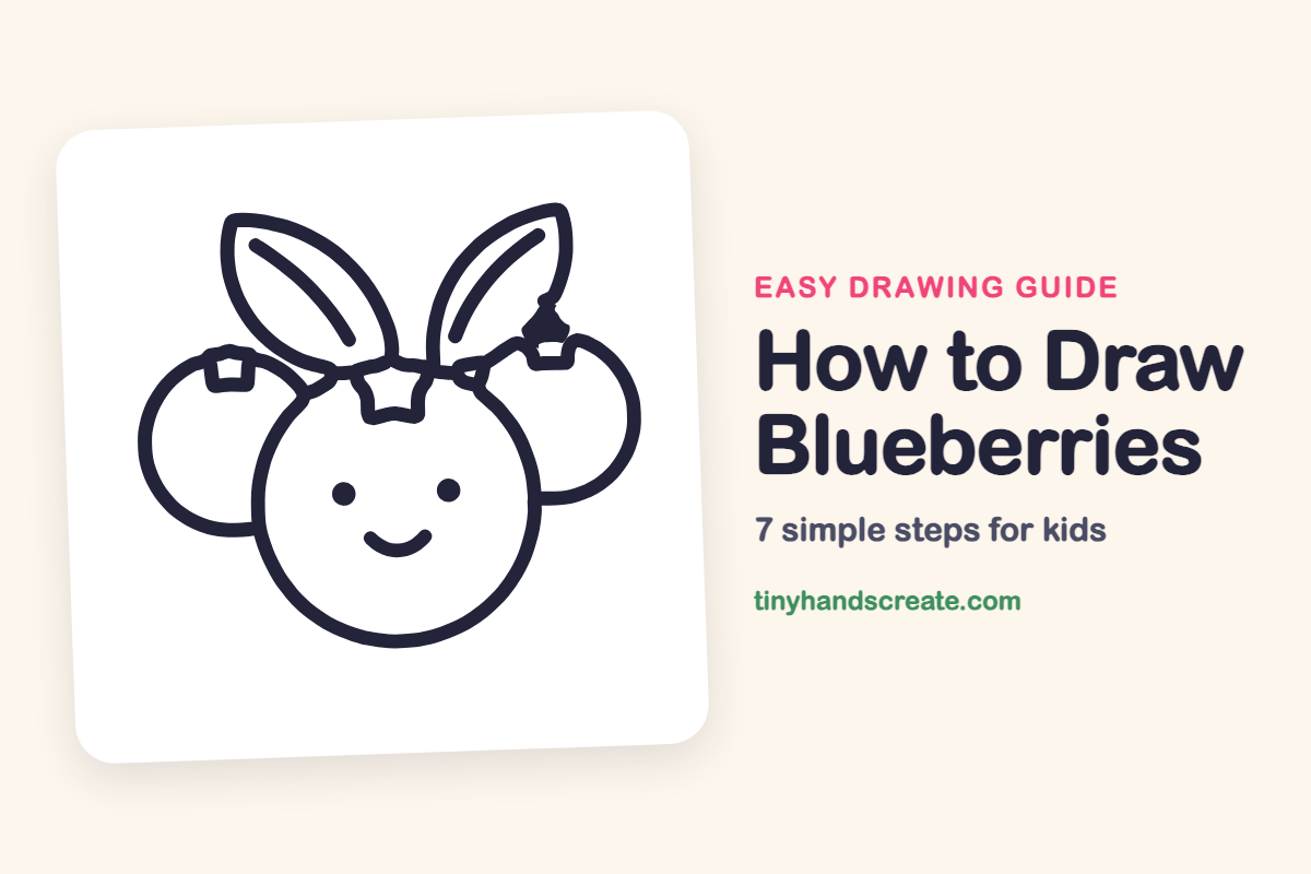 How to Draw Blueberries: easy drawing guide for kids