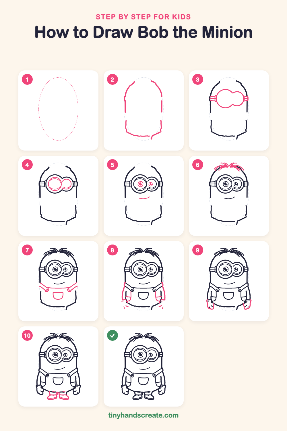 How to draw Bob the Minion step by step for kids