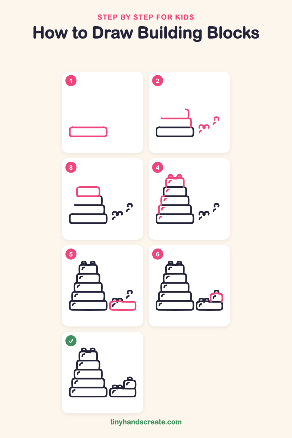 How to draw building blocks step by step for kids