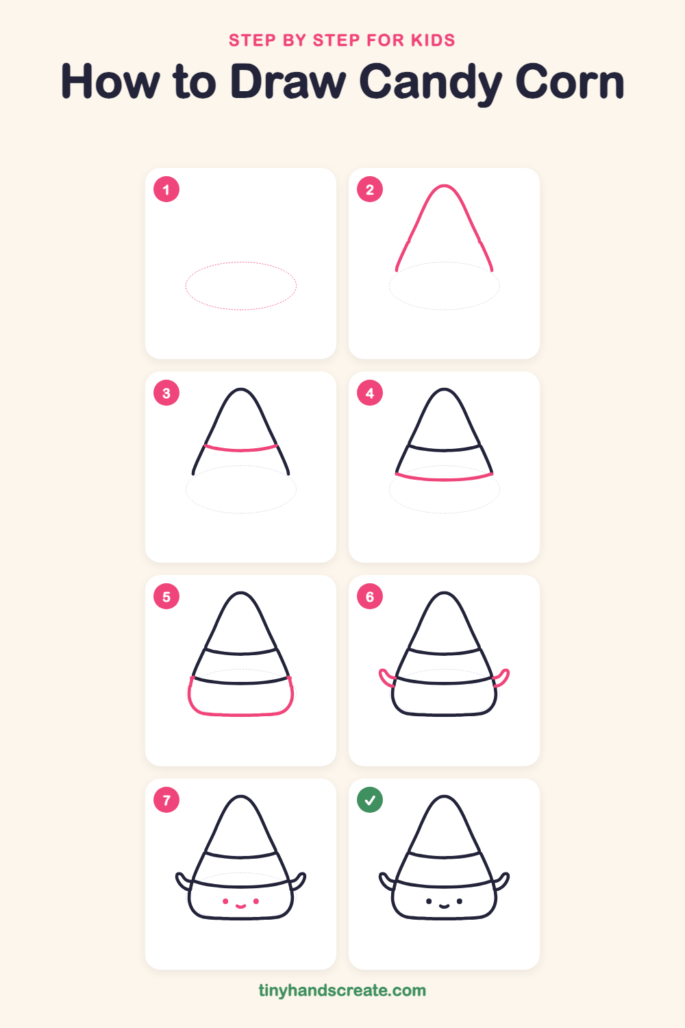 How to draw candy corn step by step for kids