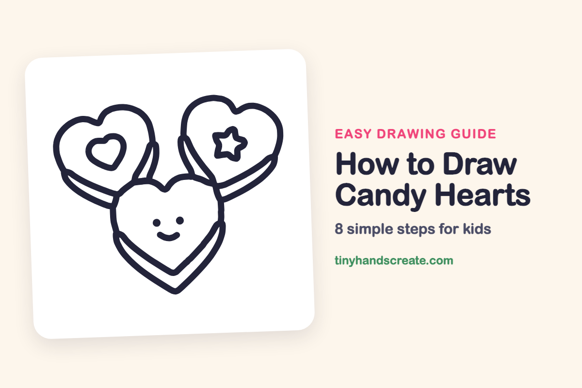 How to Draw Candy Hearts: easy drawing guide for kids