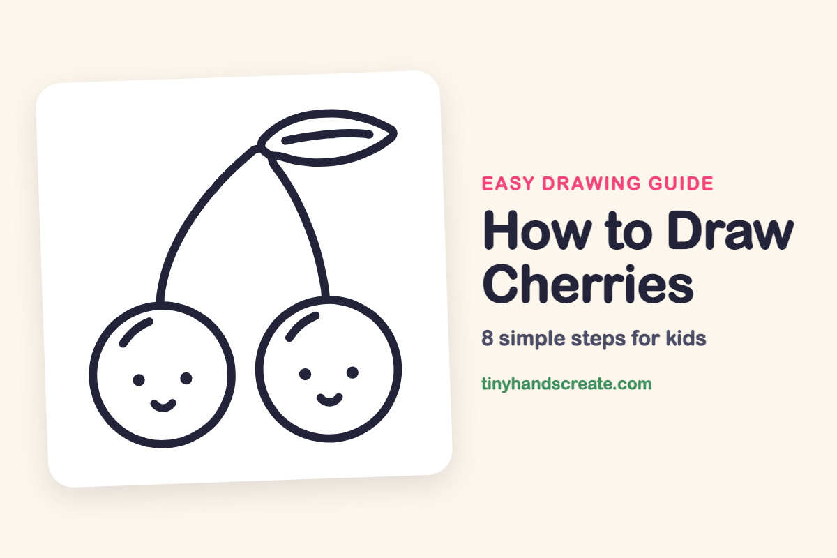How to Draw Cherries: easy drawing guide for kids