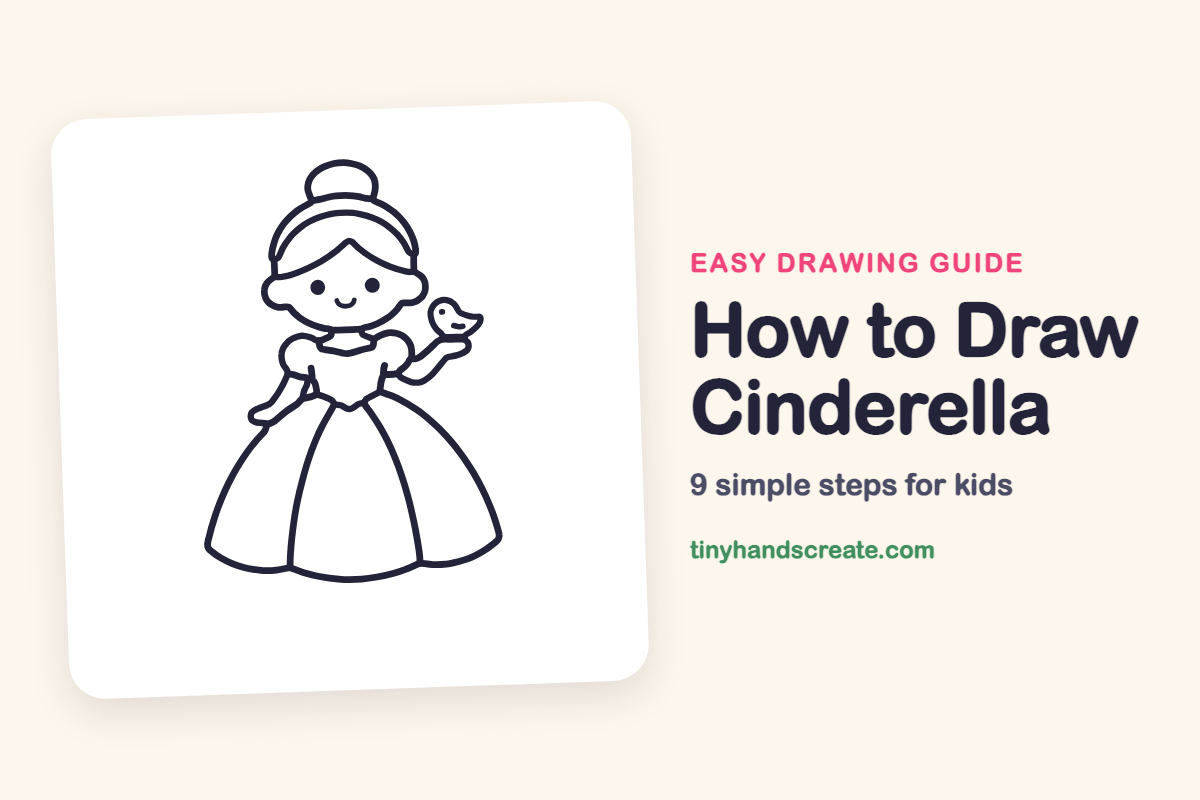 How to Draw Cinderella: easy drawing guide for kids