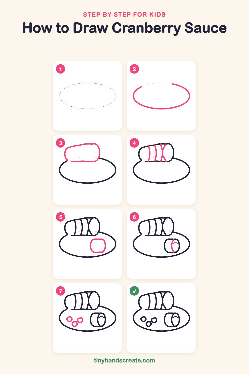How to draw cranberry sauce step by step for kids