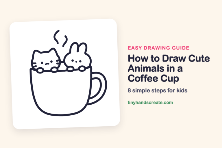 How to Draw Cute Animals in a Coffee Cup: easy drawing guide for kids