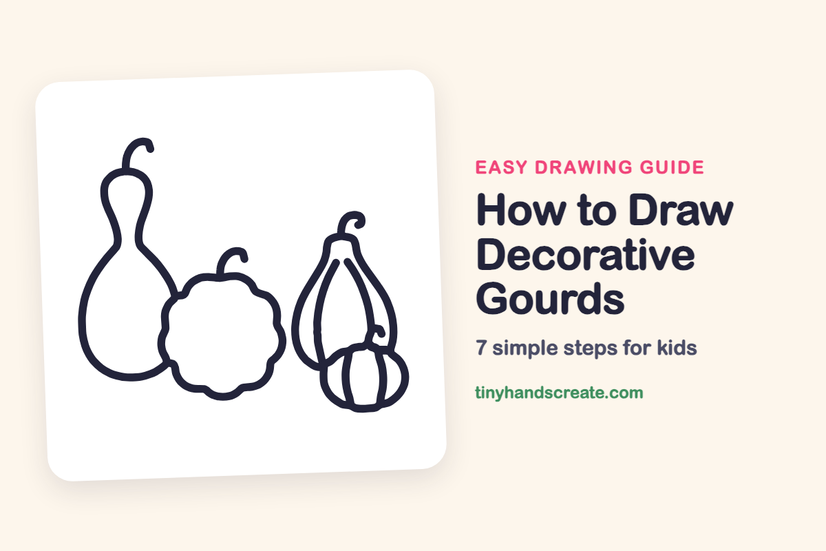 How to Draw Decorative Gourds: easy drawing guide for kids
