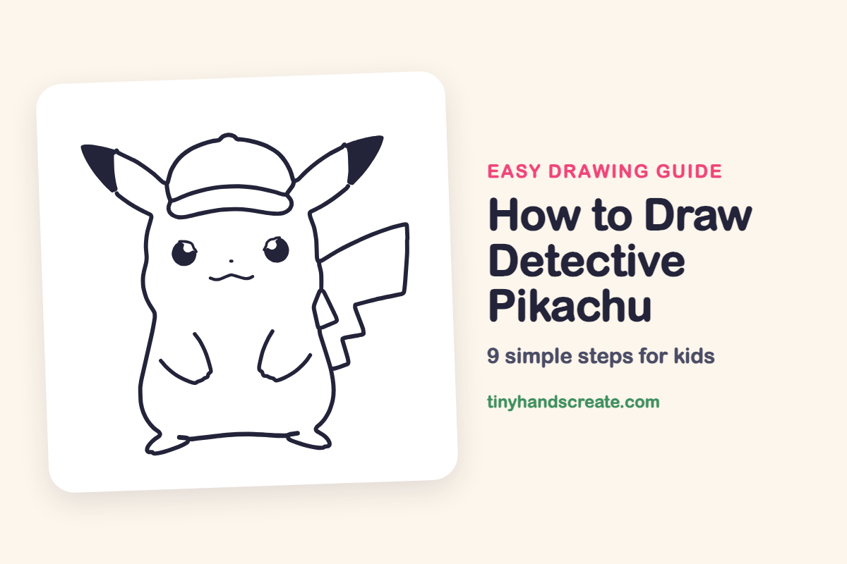 How to Draw Detective Pikachu: easy drawing guide for kids