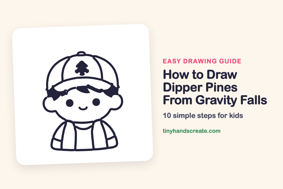 How to Draw Dipper Pines From Gravity Falls: easy drawing guide for kids