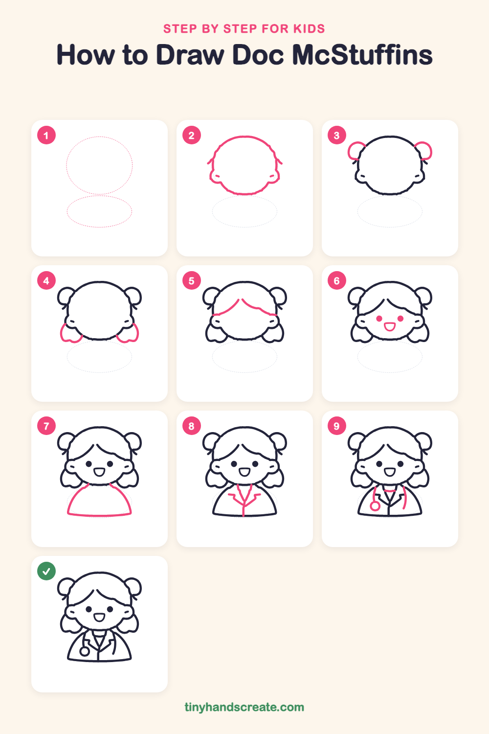 How to draw Doc McStuffins step by step for kids