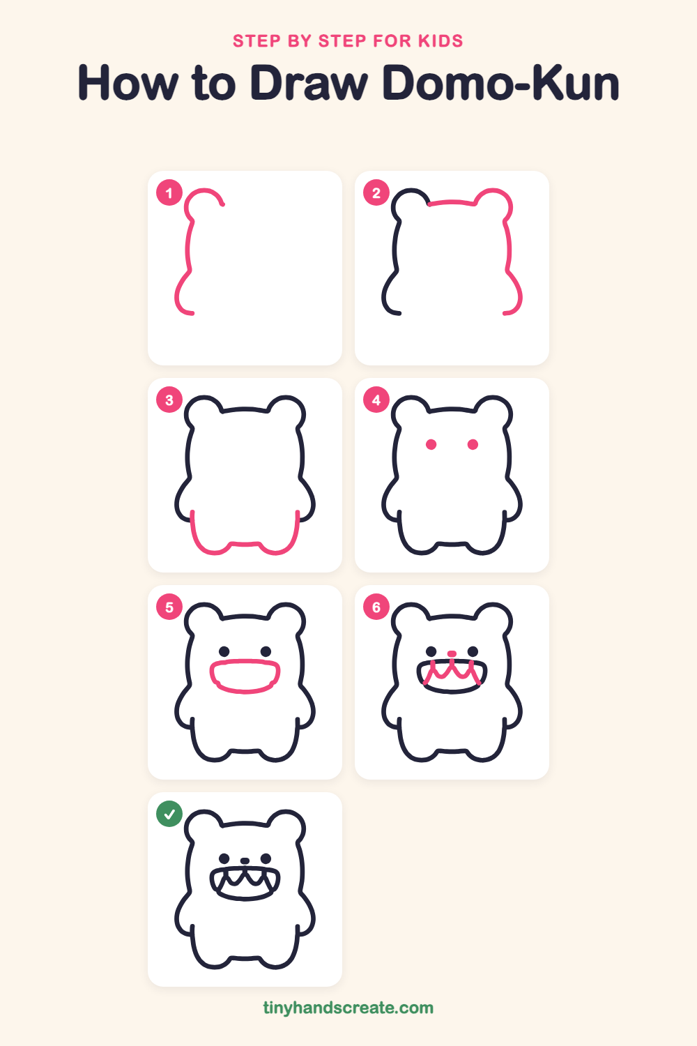 How to draw Domo-kun step by step for kids