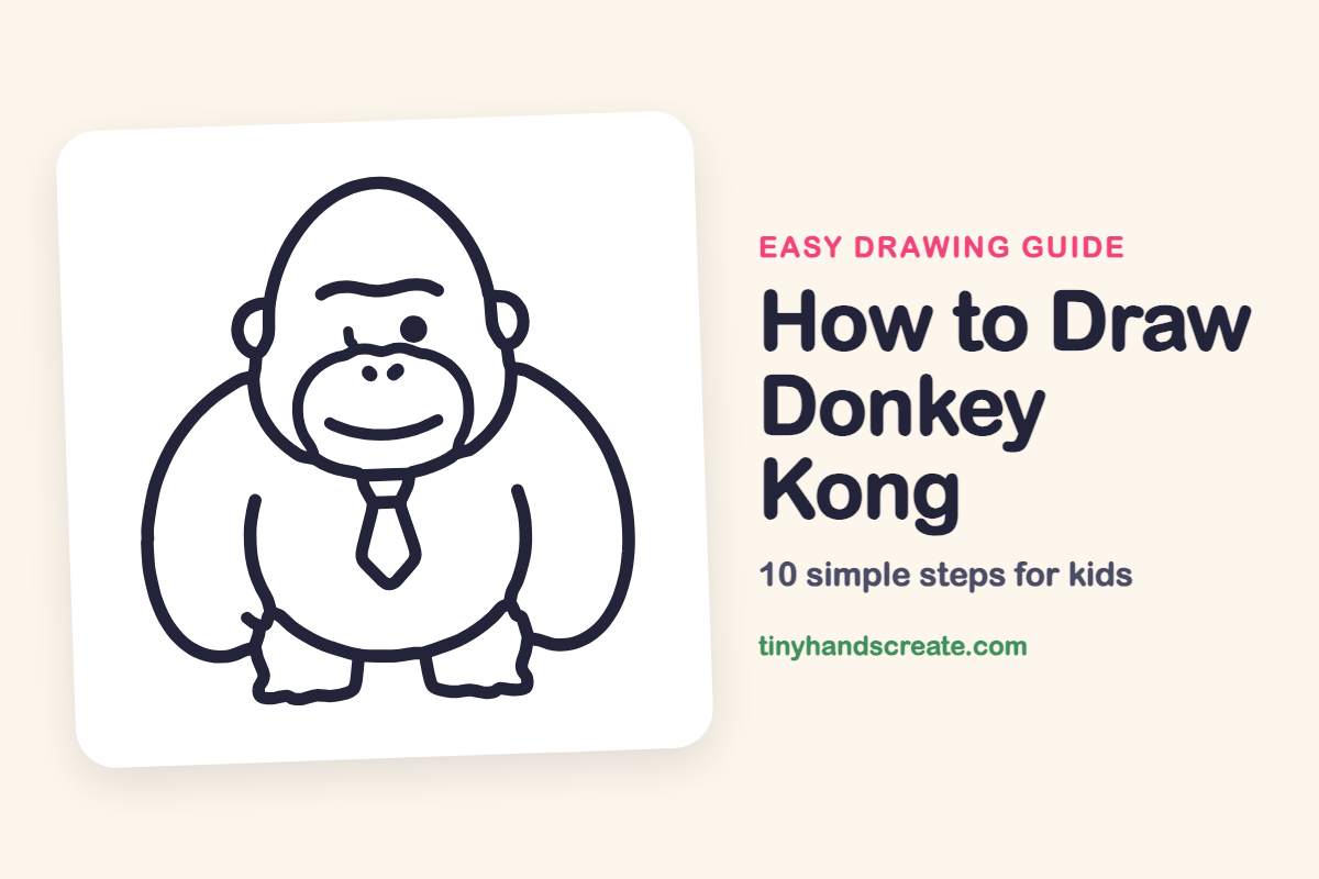 How to Draw Donkey Kong: easy drawing guide for kids