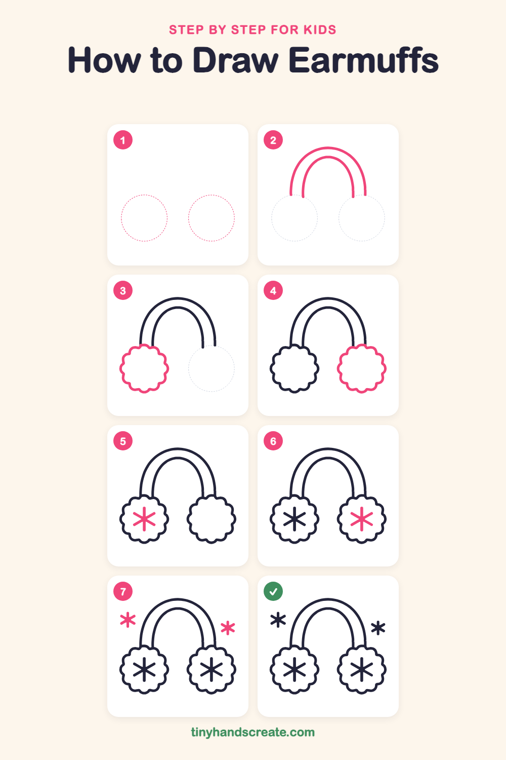 How to draw earmuffs step by step for kids