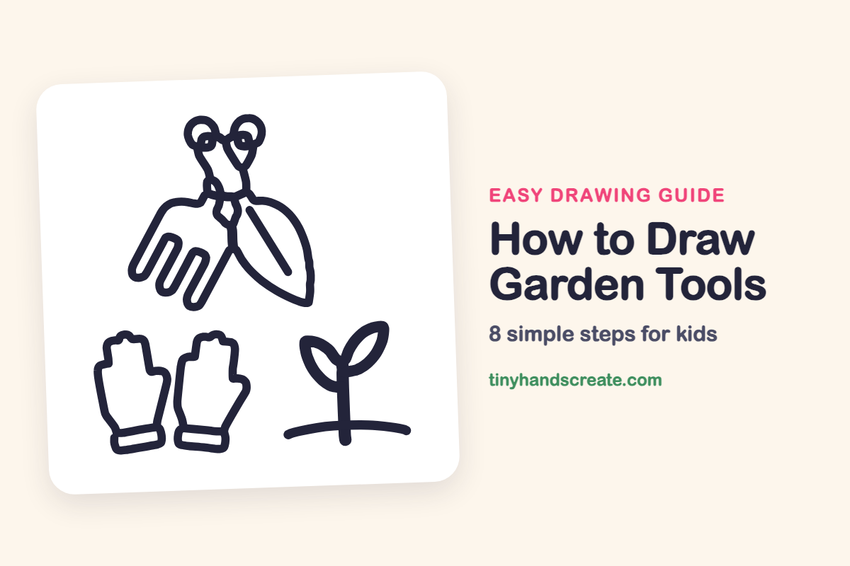 How to Draw Garden Tools: easy drawing guide for kids