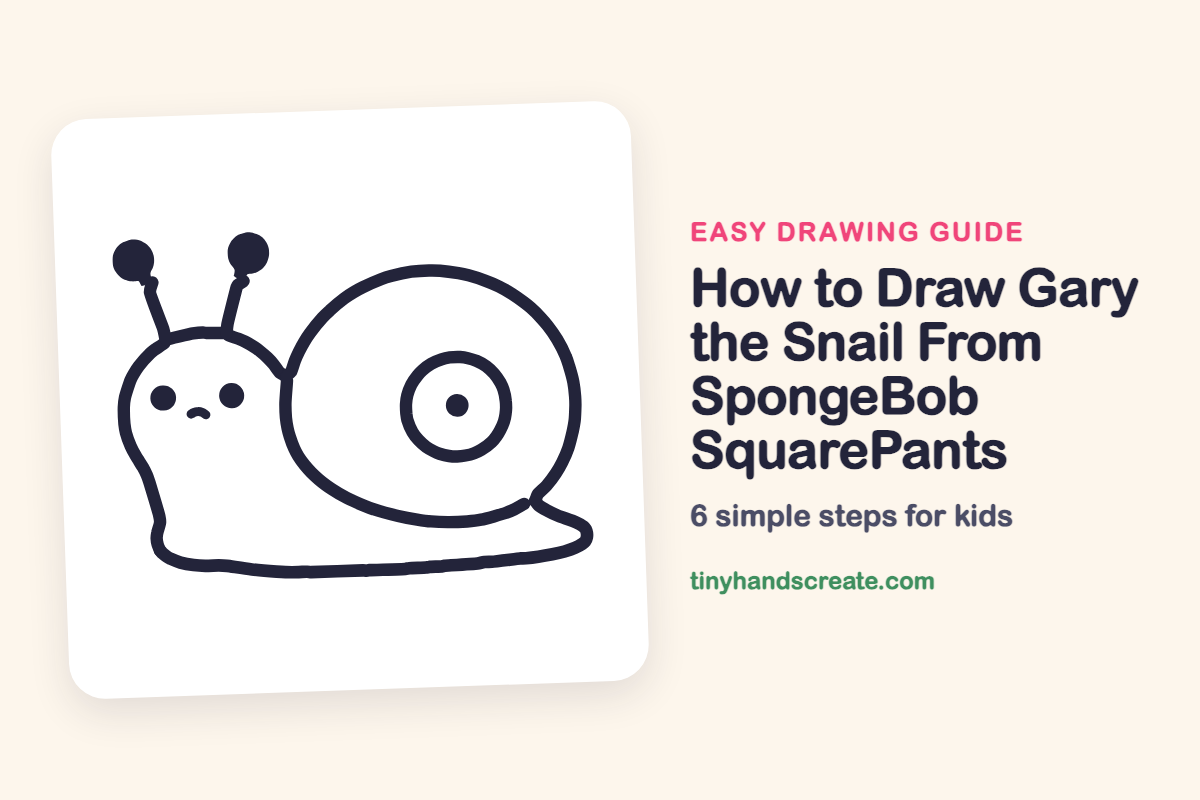 How to Draw Gary the Snail From SpongeBob SquarePants: easy drawing guide for kids