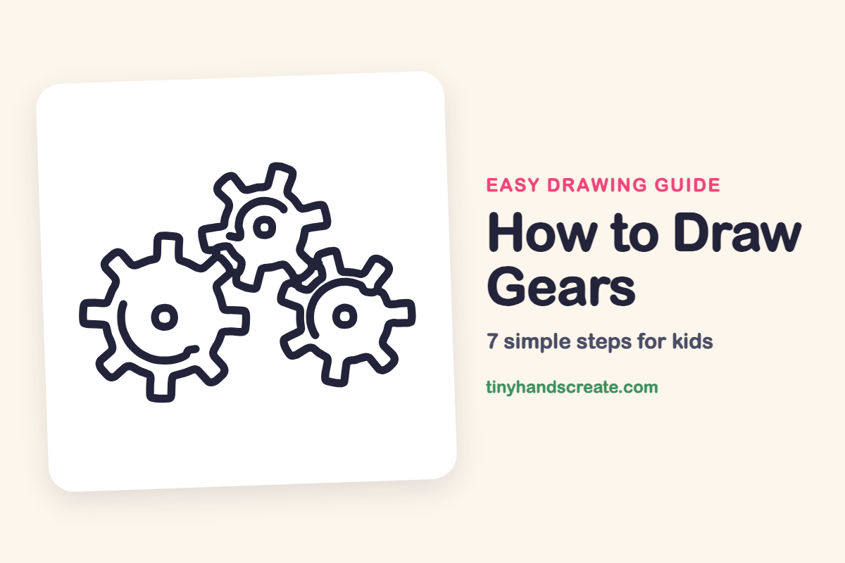 How to Draw Gears: easy drawing guide for kids