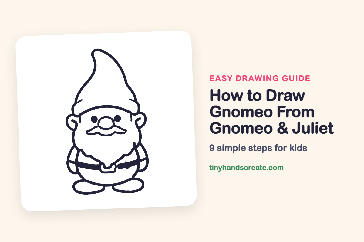 How to Draw Gnomeo From Gnomeo & Juliet: easy drawing guide for kids