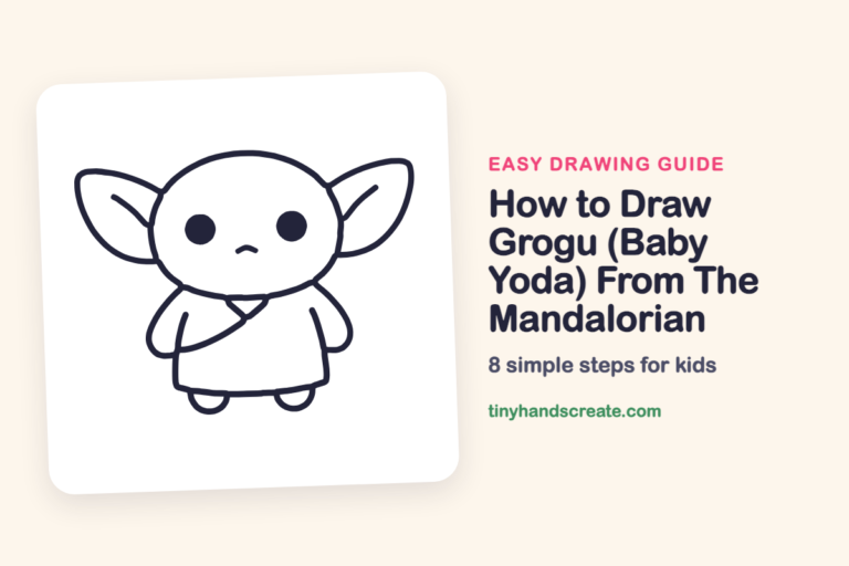 How to Draw Grogu (Baby Yoda) From The Mandalorian: easy drawing guide for kids