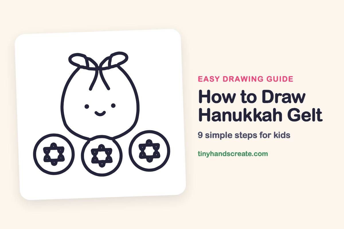 How to Draw Hanukkah Gelt: easy drawing guide for kids
