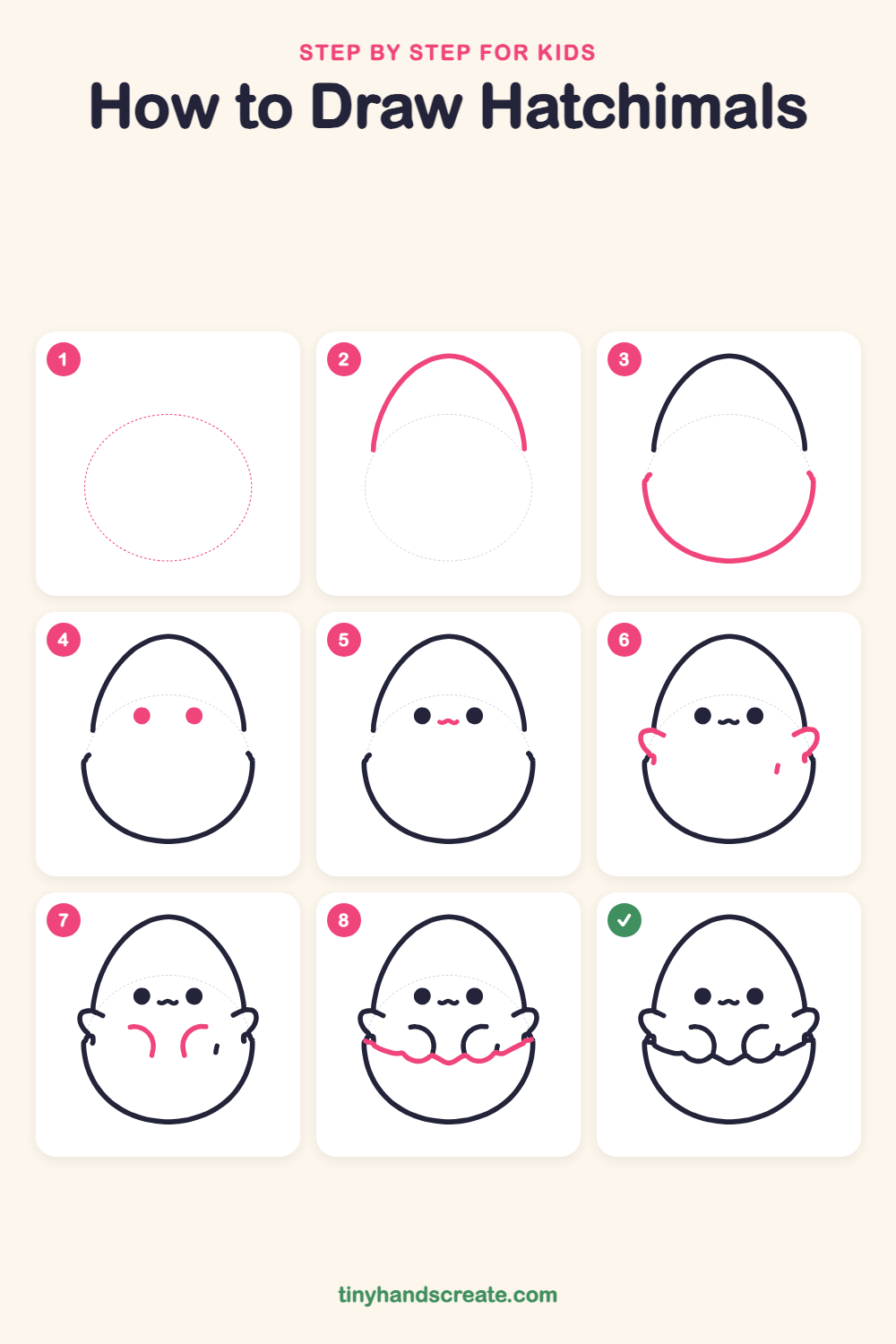 How to draw Hatchimals step by step for kids