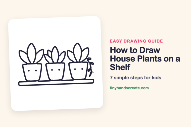 How to Draw House Plants on a Shelf: easy drawing guide for kids