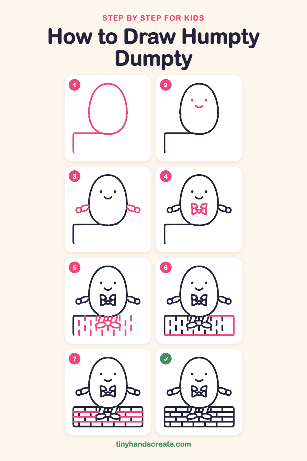 How to draw Humpty Dumpty step by step for kids