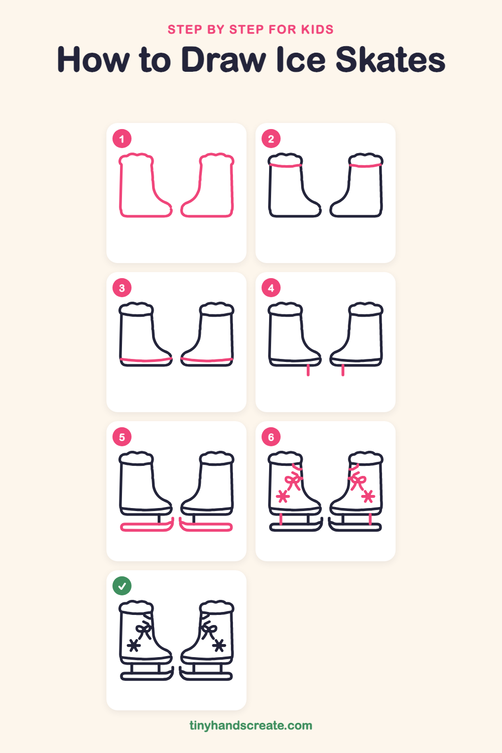 How to draw ice skates step by step for kids