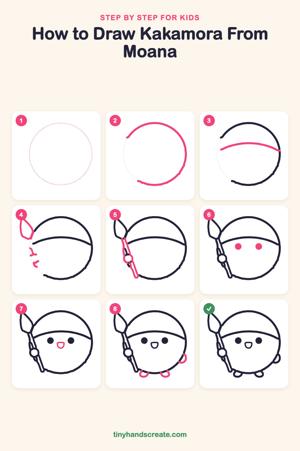 How to draw Kakamora from Moana step by step for kids