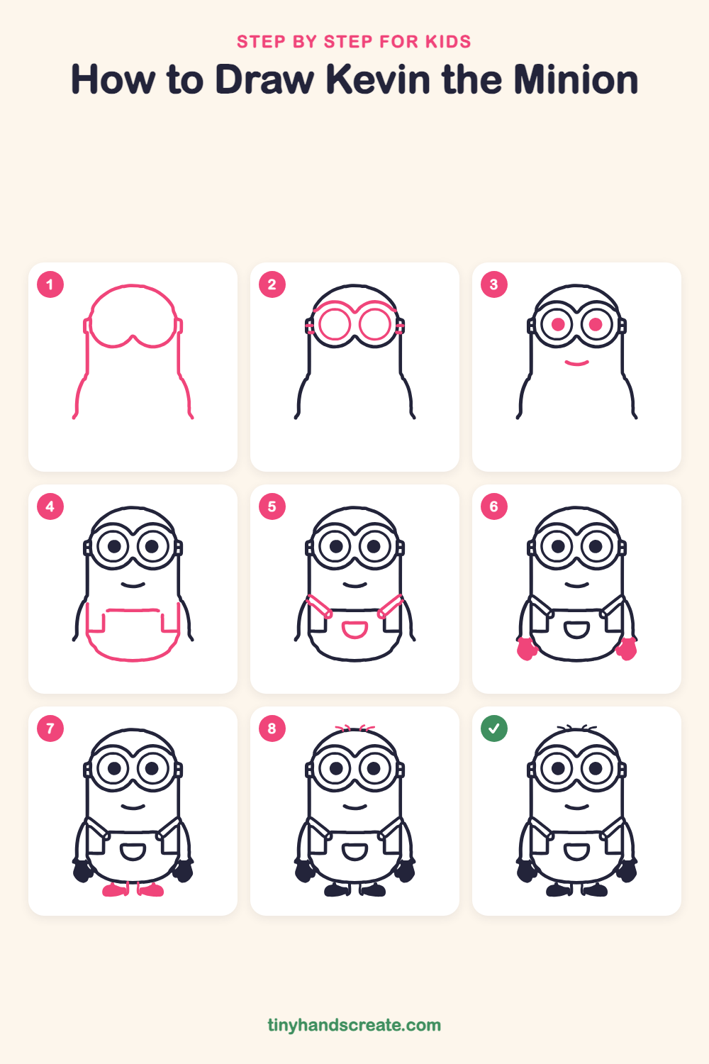 How to draw Kevin the Minion step by step for kids