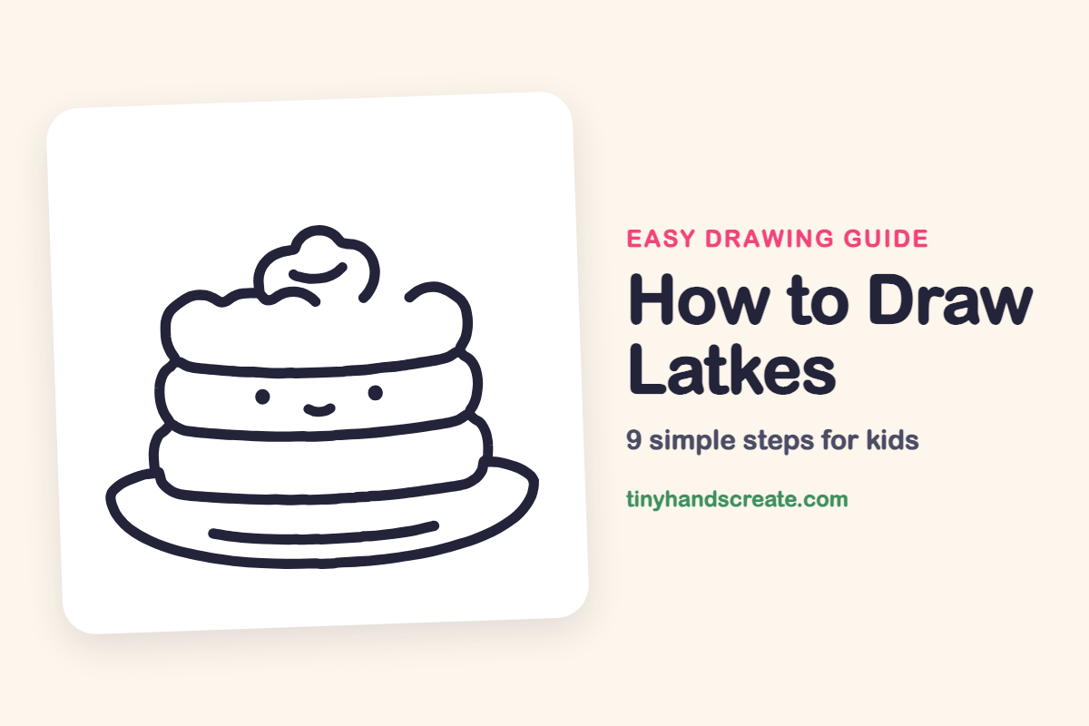 How to Draw Latkes: easy drawing guide for kids