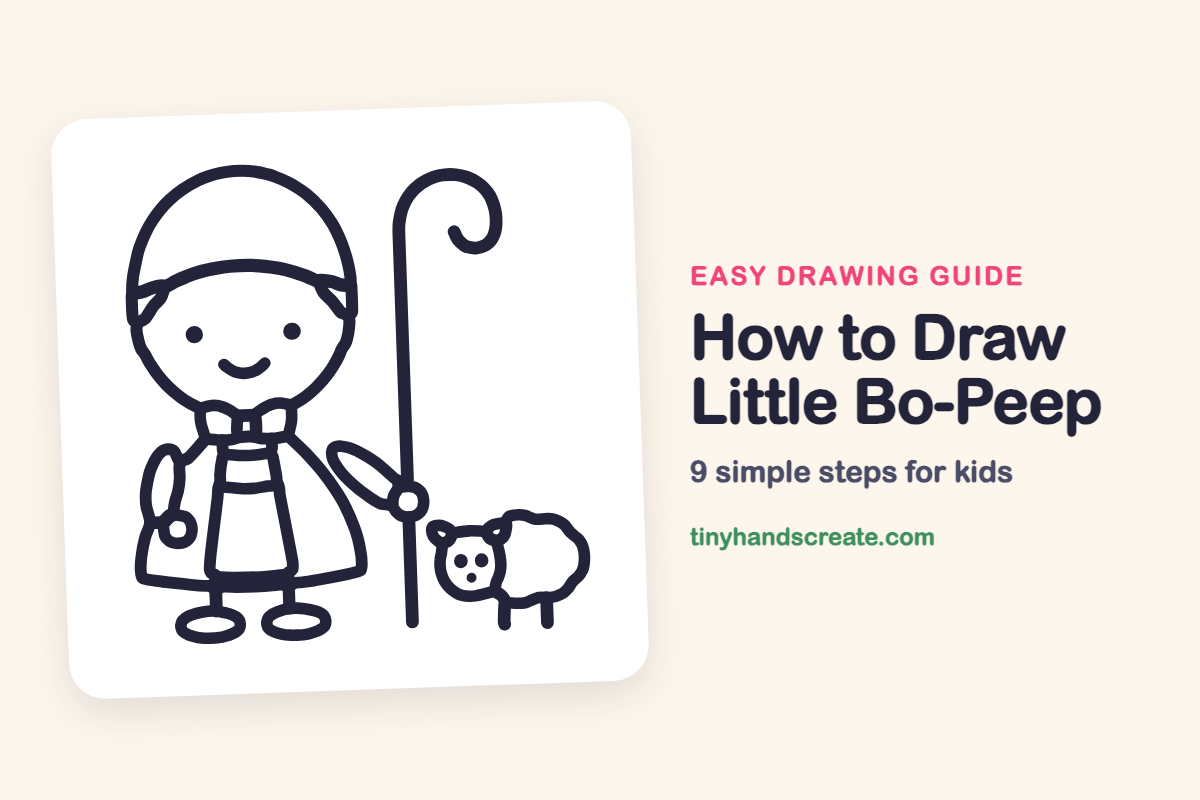 How to Draw Little Bo-Peep: easy drawing guide for kids