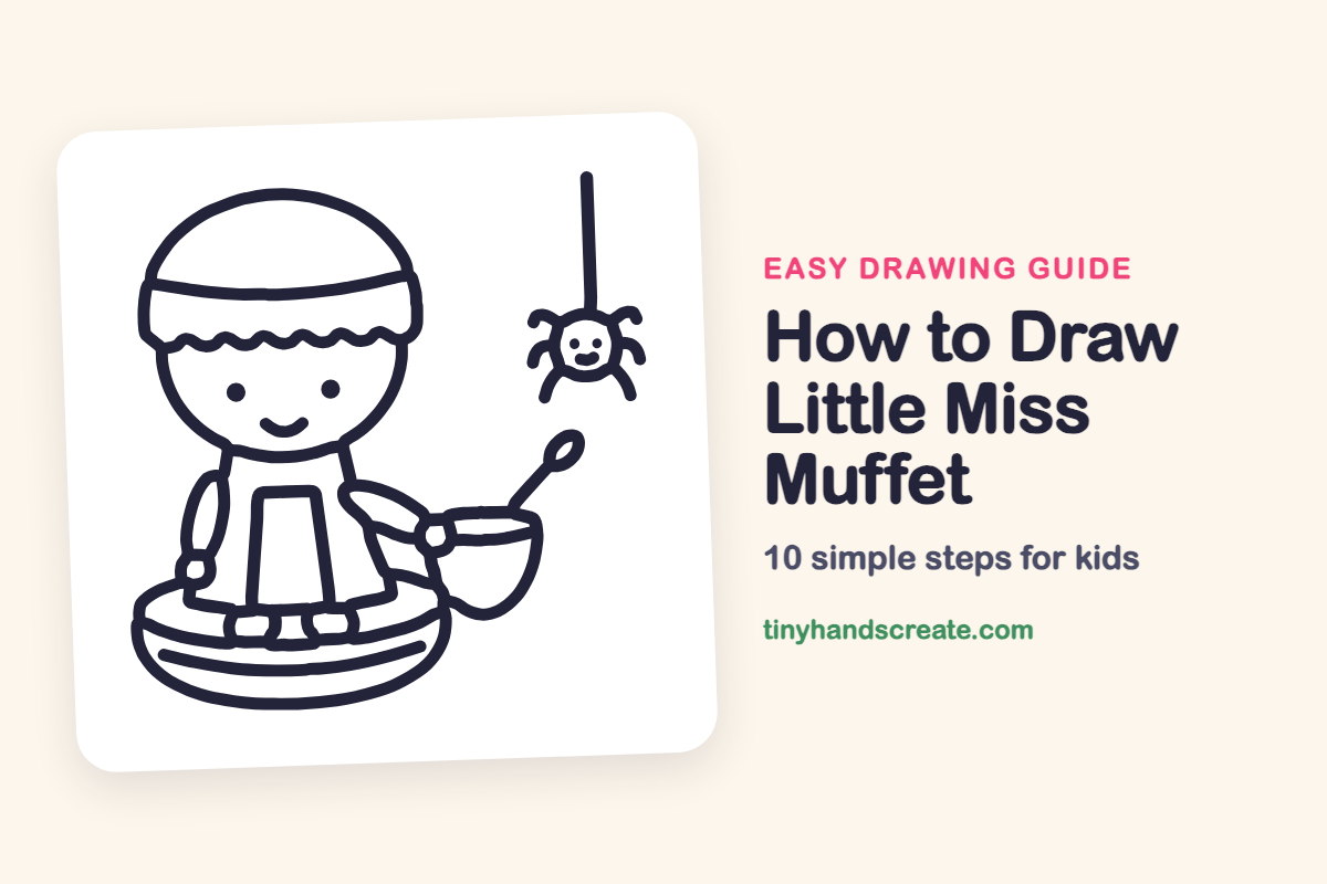 How to Draw Little Miss Muffet: easy drawing guide for kids