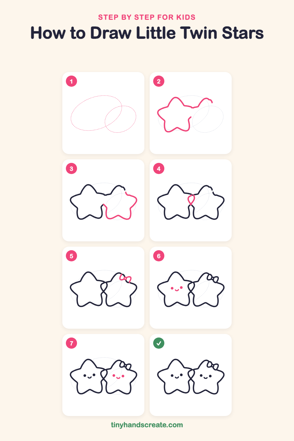 How to draw Little Twin Stars step by step for kids