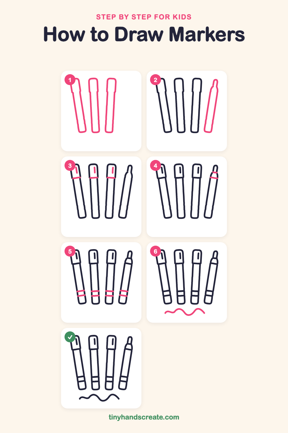 How to draw markers step by step for kids