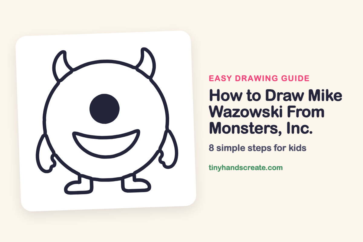 How to Draw Mike Wazowski From Monsters, Inc.: easy drawing guide for kids