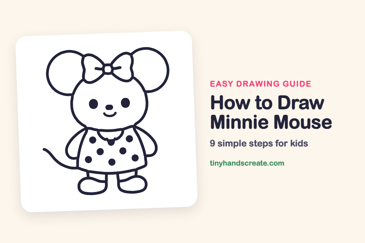 How to Draw Minnie Mouse: easy drawing guide for kids